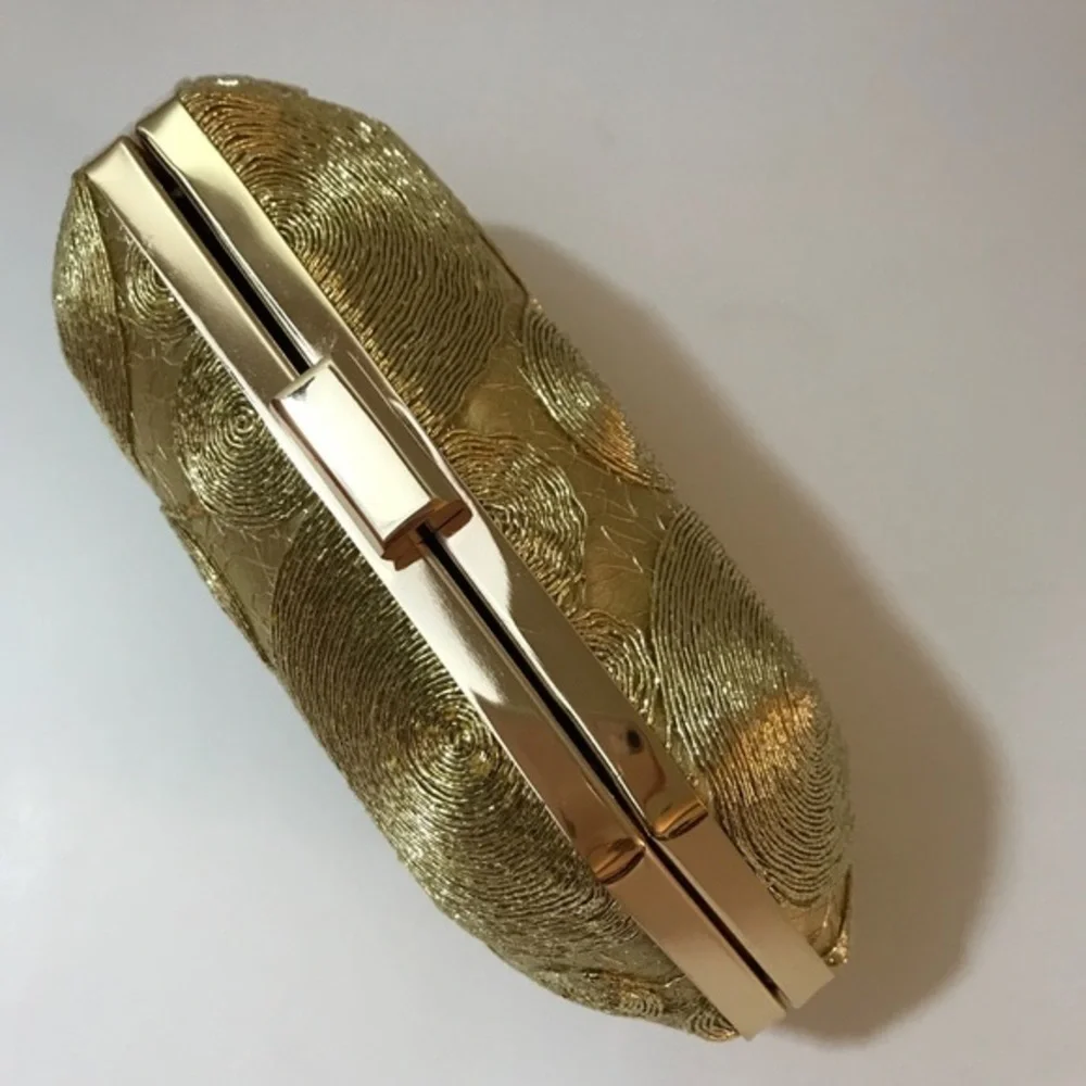 BellaKiara purse Original Gold Hexagon shape clutch
